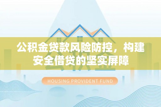 界首公积金贷款风险防控，构建安全借贷的坚实屏障