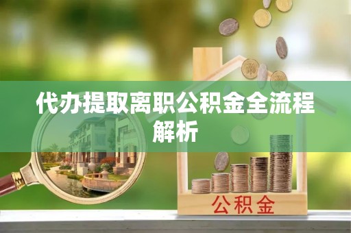 界首代办提取离职公积金全流程解析