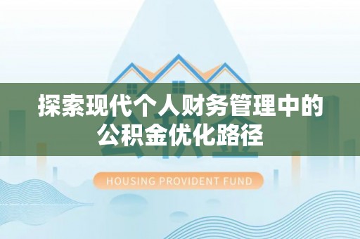 界首探索现代个人财务管理中的公积金优化路径