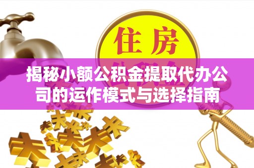 界首揭秘小额公积金提取代办公司的运作模式与选择指南