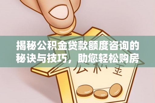 界首揭秘公积金贷款额度咨询的秘诀与技巧，助您轻松购房！