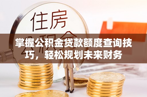 界首掌握公积金贷款额度查询技巧，轻松规划未来财务