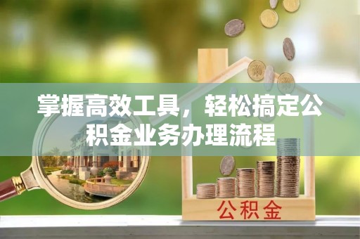 界首掌握高效工具，轻松搞定公积金业务办理流程