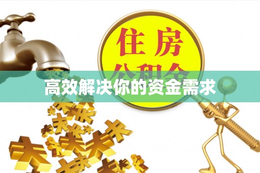 界首高效解决你的资金需求